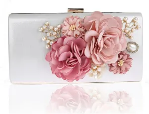 Comeon Floral Clutch Purses For Women, Flower Evening Bag Elegant Banquet Handbag Lady Party Wedding Banquet Bag
