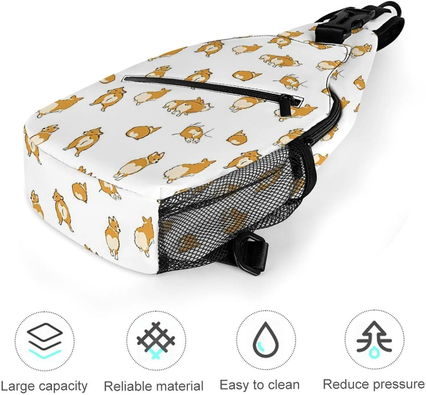 Corgi Butts Versatile And Convenient Multipurpose Crossbody Bag - Perfect for Travel And Hiking