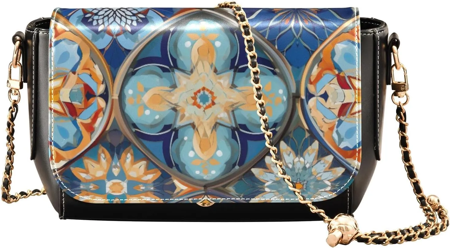 Cosmic Tree on Starry Night Sky Leather Zipper Crossbody Purse, Ladies Leather Crossbody Bags, Crossbody Bags for Women