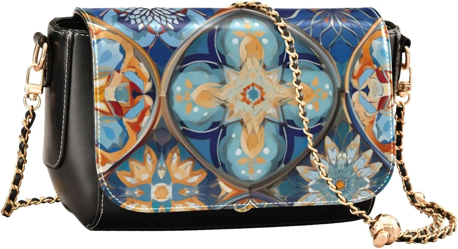 Cosmic Tree on Starry Night Sky Leather Zipper Crossbody Purse, Ladies Leather Crossbody Bags, Crossbody Bags for Women