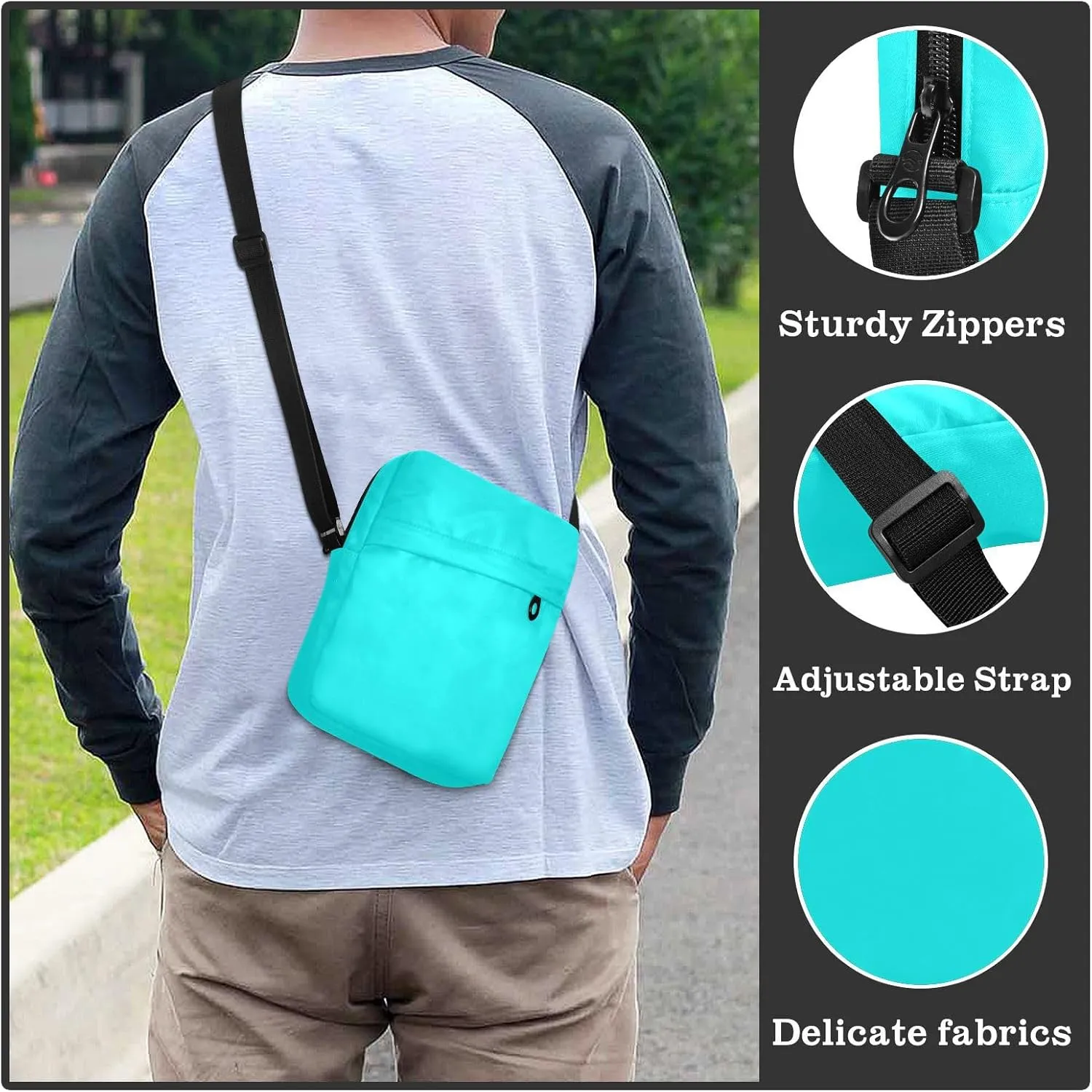 Crossbody Bag Black Messenger Bag for Women Men Purse Shoulder Bag Satchel Bag with Adjustable Strap Black