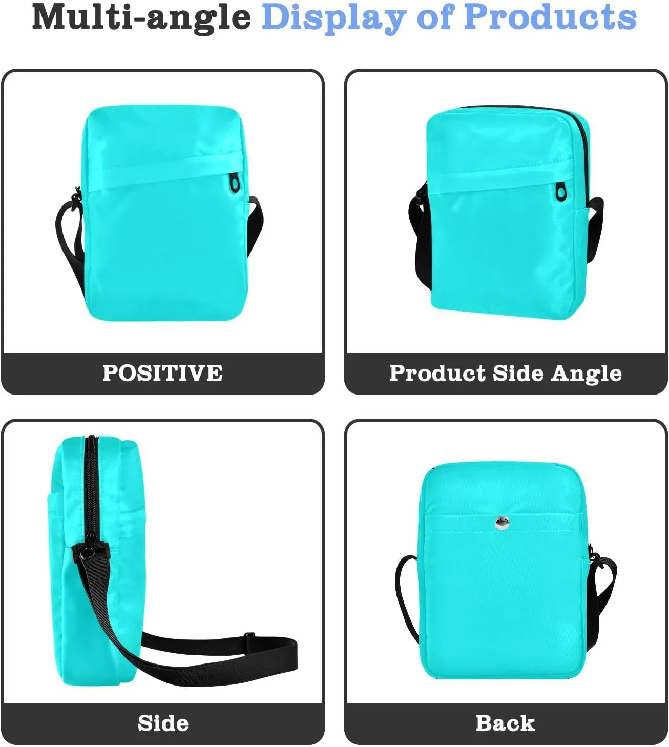 Crossbody Bag Black Messenger Bag for Women Men Purse Shoulder Bag Satchel Bag with Adjustable Strap Black