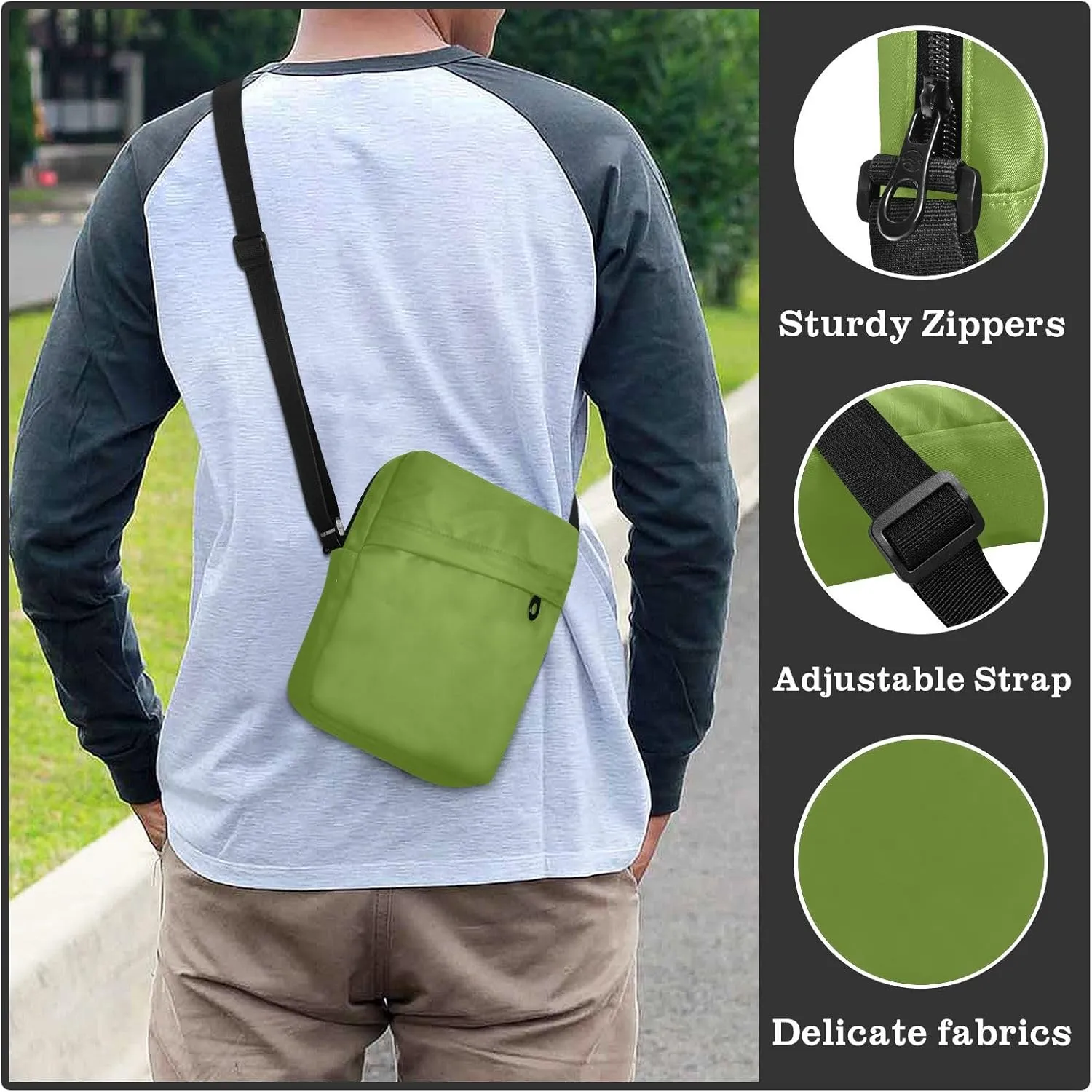 Crossbody Bag Black Messenger Bag for Women Men Purse Shoulder Bag Satchel Bag with Adjustable Strap Black