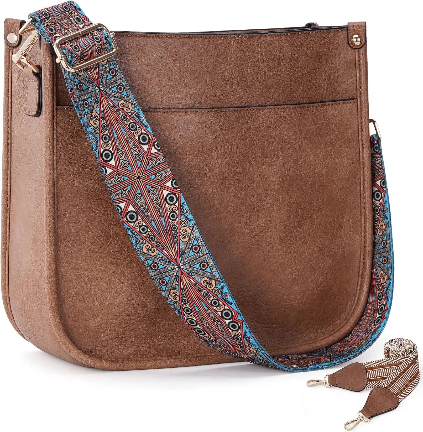 Crossbody Bag Women Vegan Leather Hobo Handbag Trendy Crossbody Shoulder Bag Purses For Women with 2 Adjustable Strap