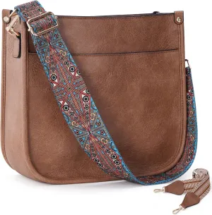 Crossbody Bag Women Vegan Leather Hobo Handbag Trendy Crossbody Shoulder Bag Purses For Women with 2 Adjustable Strap