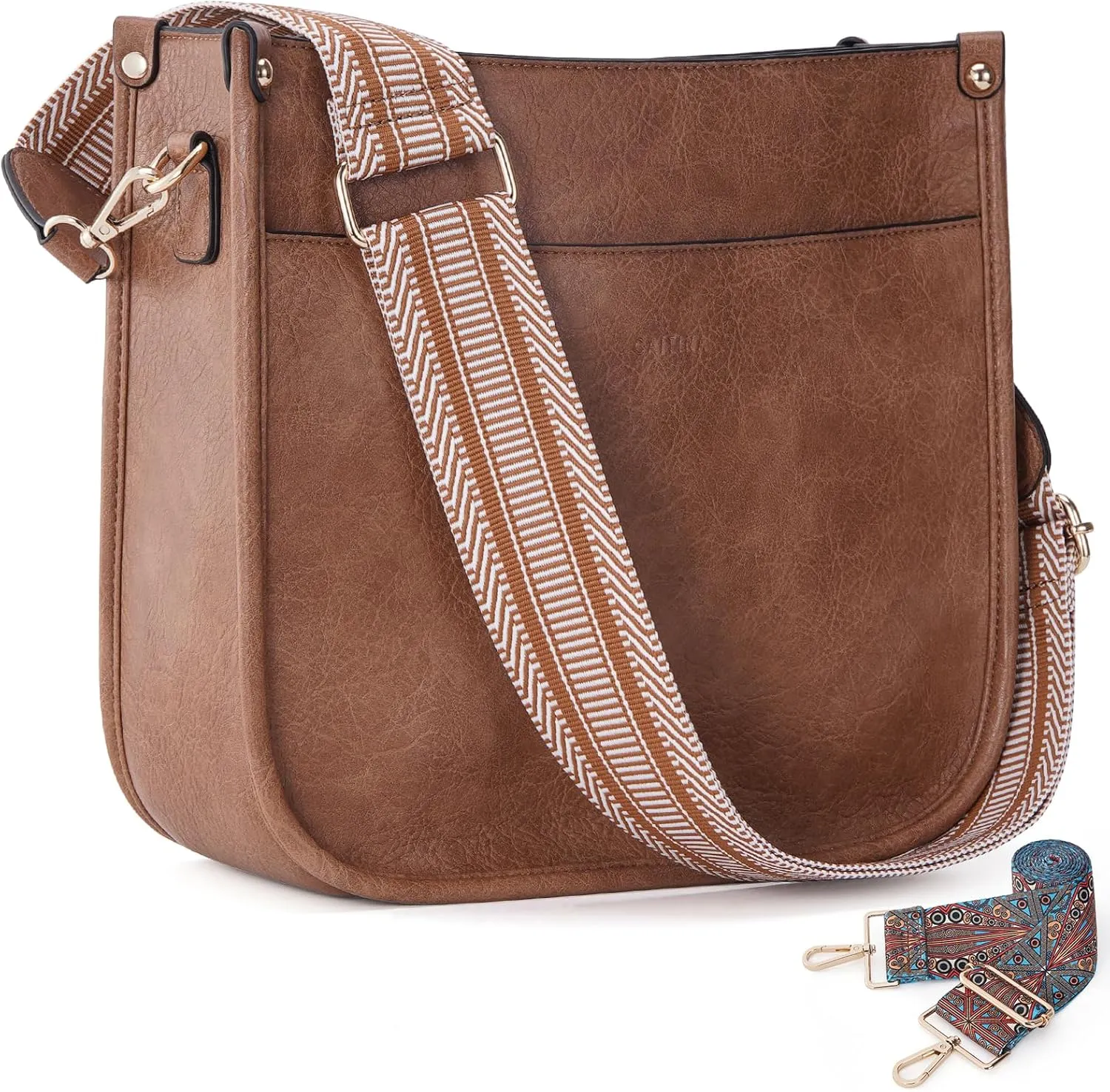 Crossbody Bag Women Vegan Leather Hobo Handbag Trendy Crossbody Shoulder Bag Purses For Women with 2 Adjustable Strap