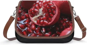 Crossbody Bags for Women Pomegranate Fruit Printed Purses Casual Flap Crossbody Bags Fashion Shoulder Handbags for Women
