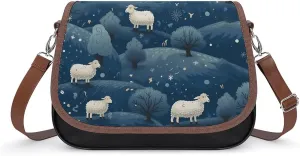 Crossbody Bags for Women Purses Handbags for Women Sheep in The Night Printed Sling Bag