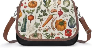 Crossbody Bags for Women Purses Handbags for Women Vegetables And Herbs Printed Sling Bag