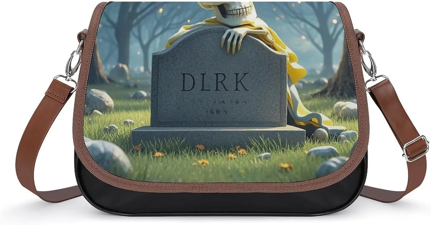 Crossbody Bags for Women Purses Tombstone Skeleton Printed Handbags for Women Sling Bag for Women's Daily Life Or Work