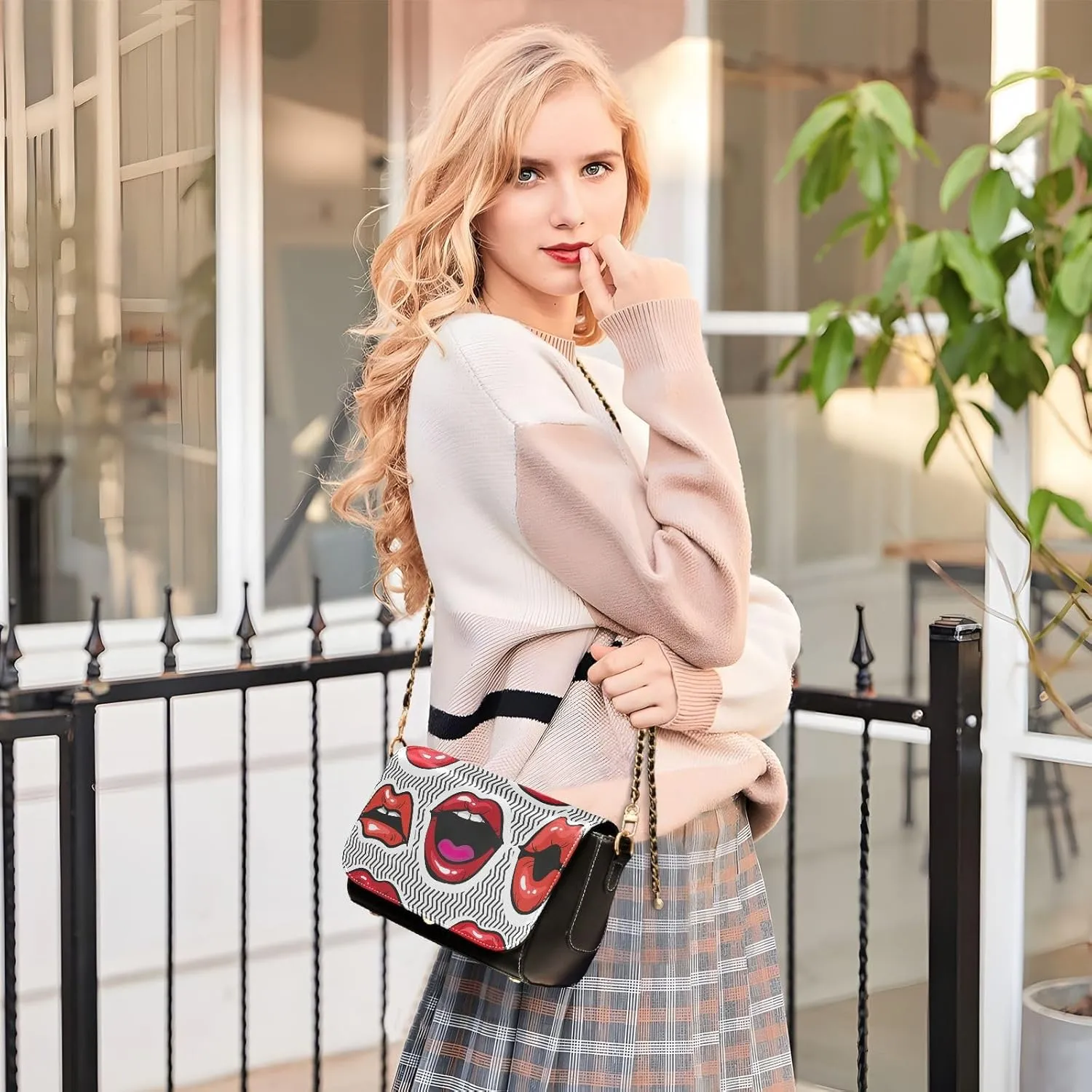 Crossbody Bags for Women Trendy Women's Black Shoulder Bag Small PU Leather Flap Cross Body Bag Handbags