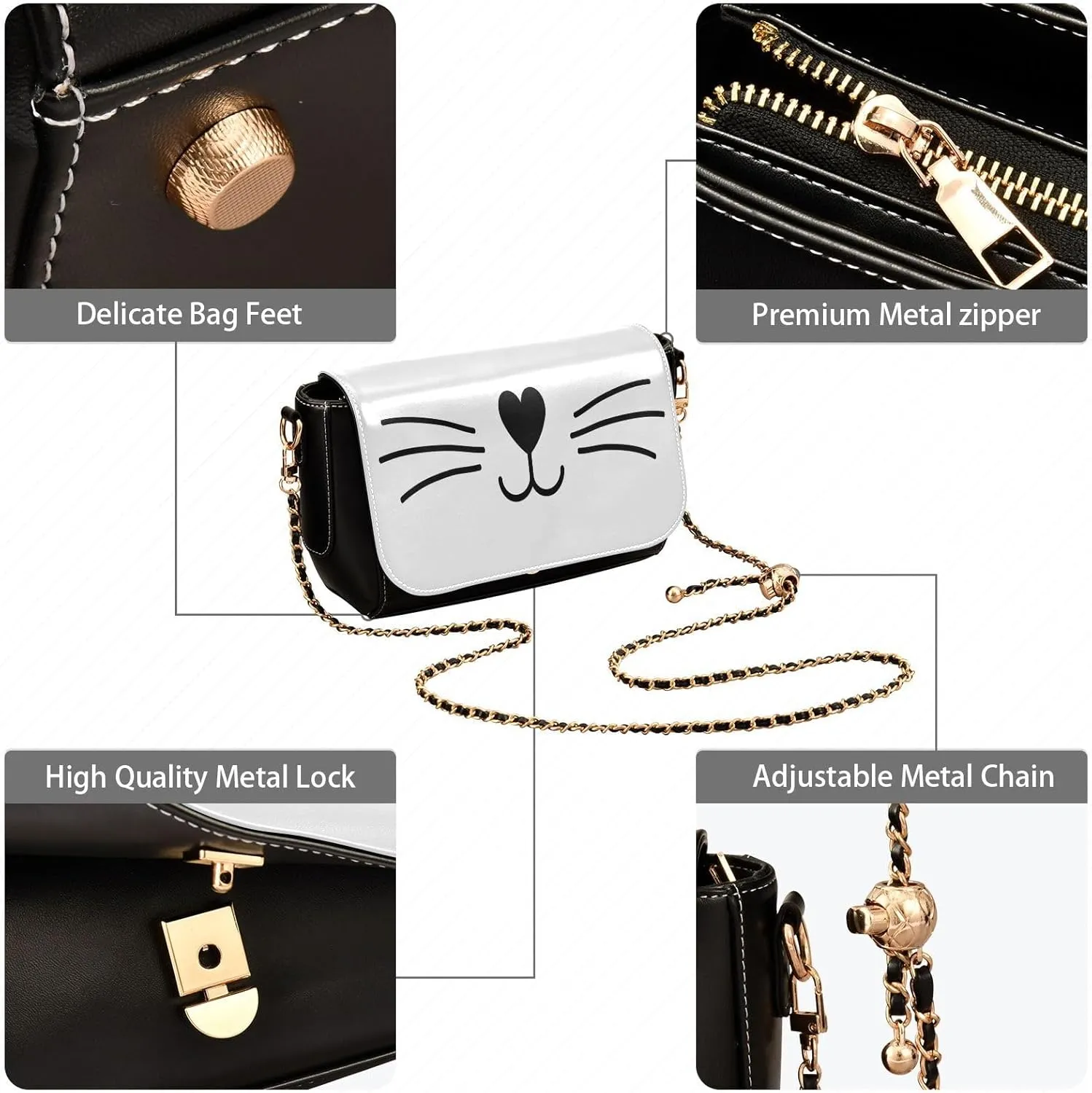 Crossbody Bags for Women Trendy Women's Black Shoulder Bag Small PU Leather Flap Cross Body Bag Handbags