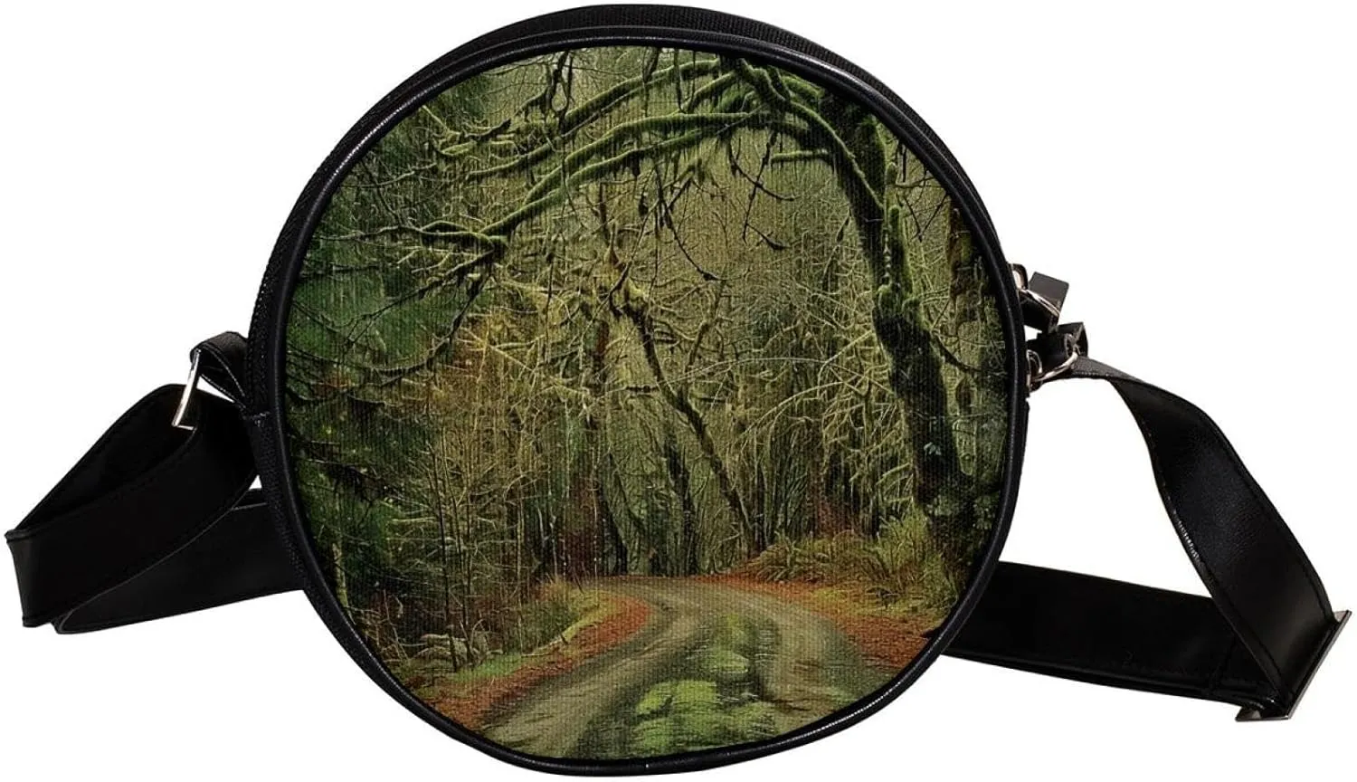 Crossbody Bags for Women,Crossbody Bag Men,Small Sling Bag,Scenic Road in Forest,Crossbody Purse