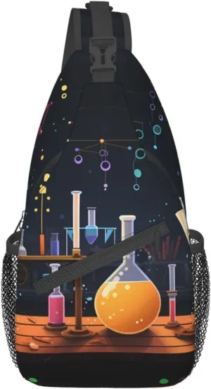 Crossbody Bags, Science Party Printed Fanny Pack,Sling Backpack,Multipurpose Crossbody Shoulder Bag Travel Daypack