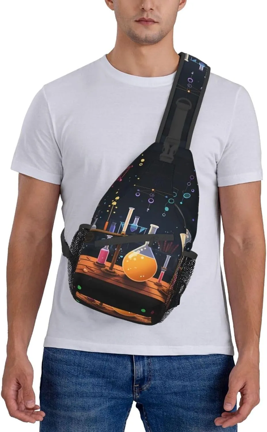 Crossbody Bags, Science Party Printed Fanny Pack,Sling Backpack,Multipurpose Crossbody Shoulder Bag Travel Daypack