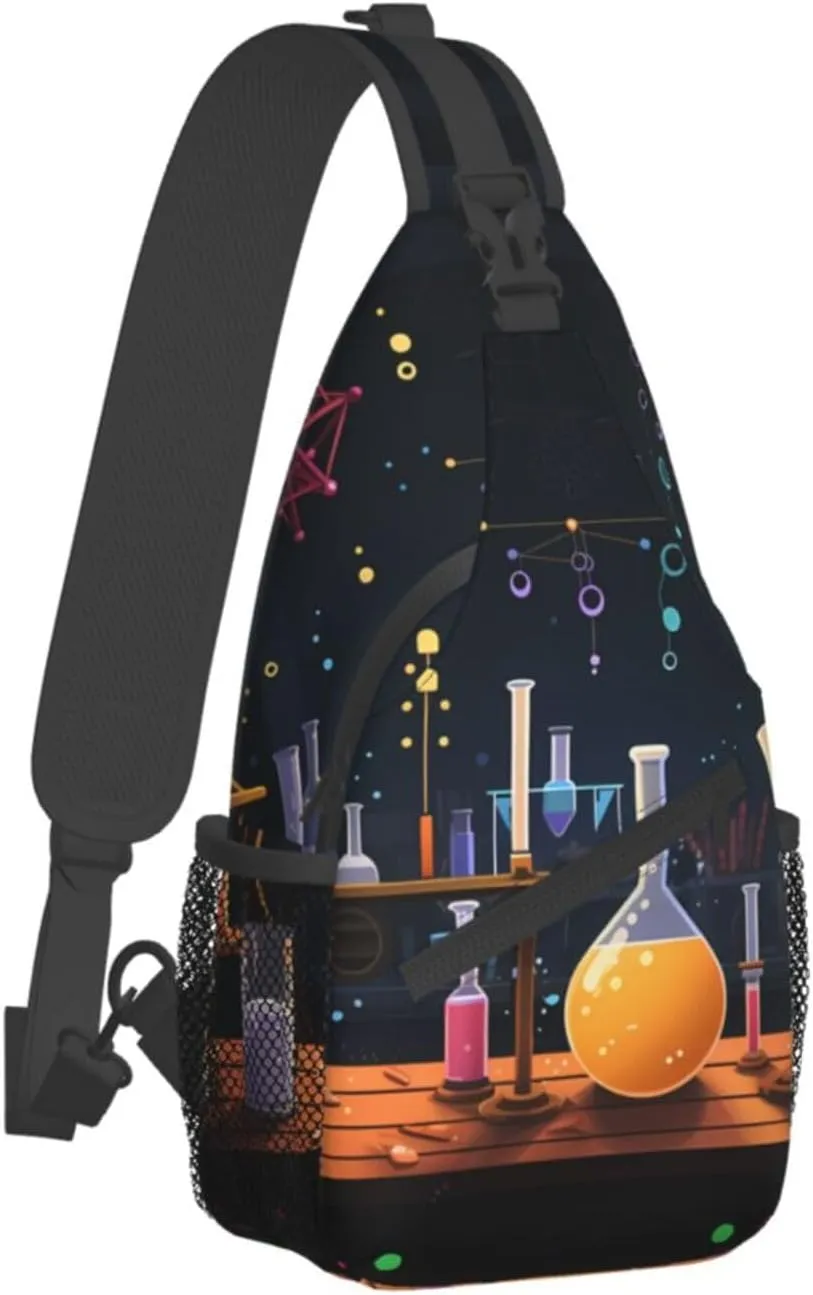 Crossbody Bags, Science Party Printed Fanny Pack,Sling Backpack,Multipurpose Crossbody Shoulder Bag Travel Daypack