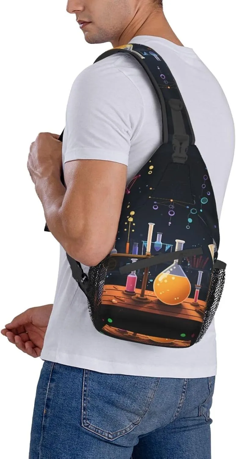 Crossbody Bags, Science Party Printed Fanny Pack,Sling Backpack,Multipurpose Crossbody Shoulder Bag Travel Daypack