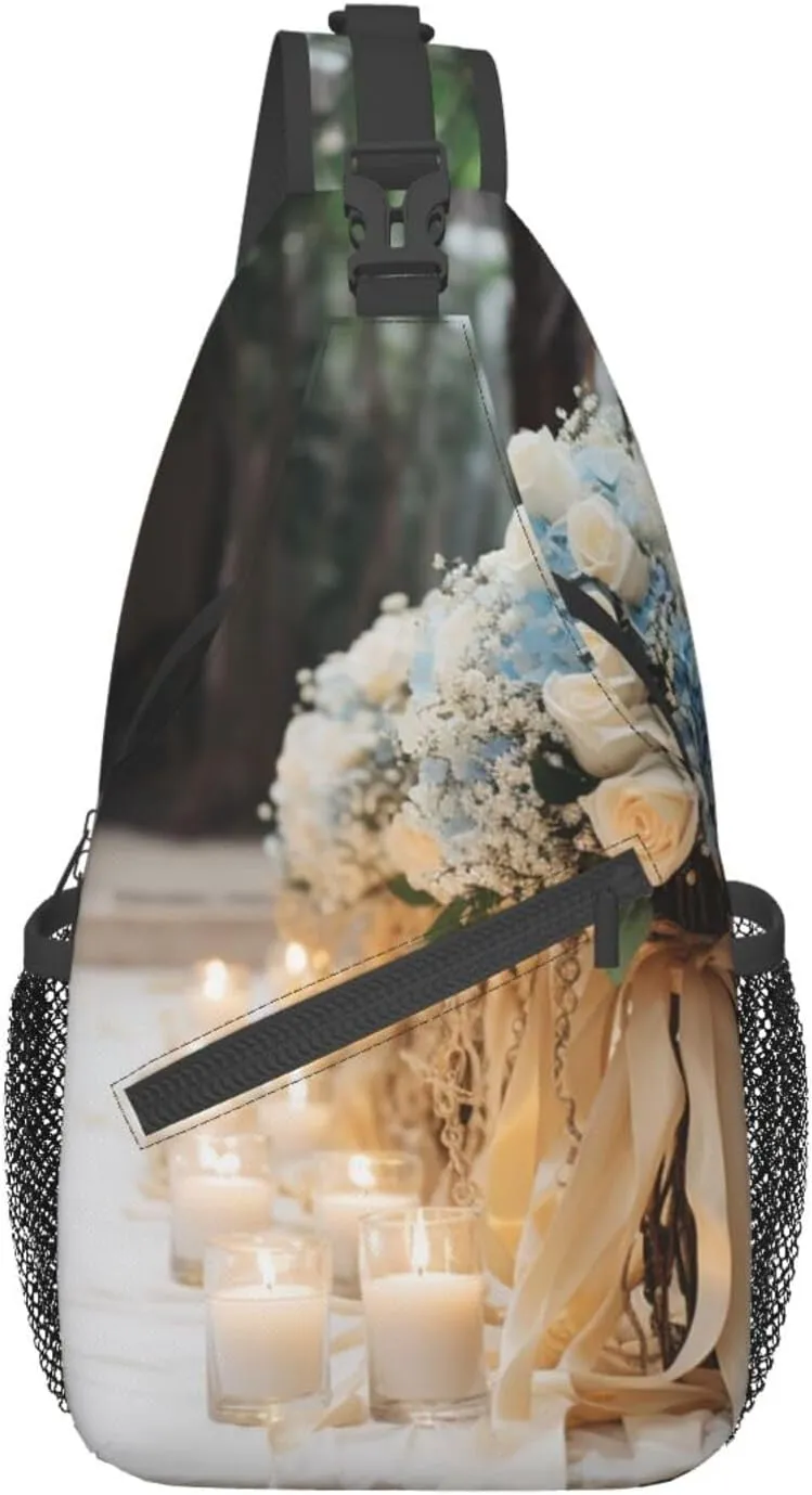 Crossbody Bags, Wedding Ceremony Supply Printed Fanny Pack,Sling Backpack,Multipurpose Crossbody Shoulder Bag Travel Daypack