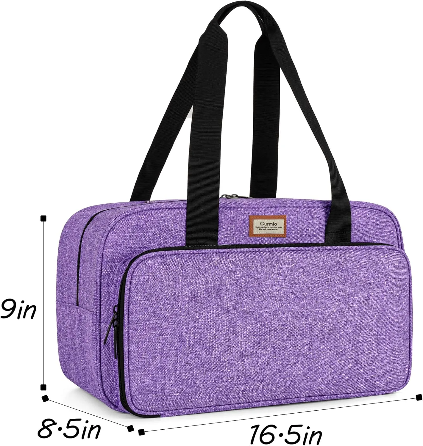 CURMIO Yarn Storage Bag, Knitting Tote Bag For Crochet Hooks, Knitting Project and Accessories, Ideal for Crochet Beginners and Knitting Lovers, Bag Only, Purple