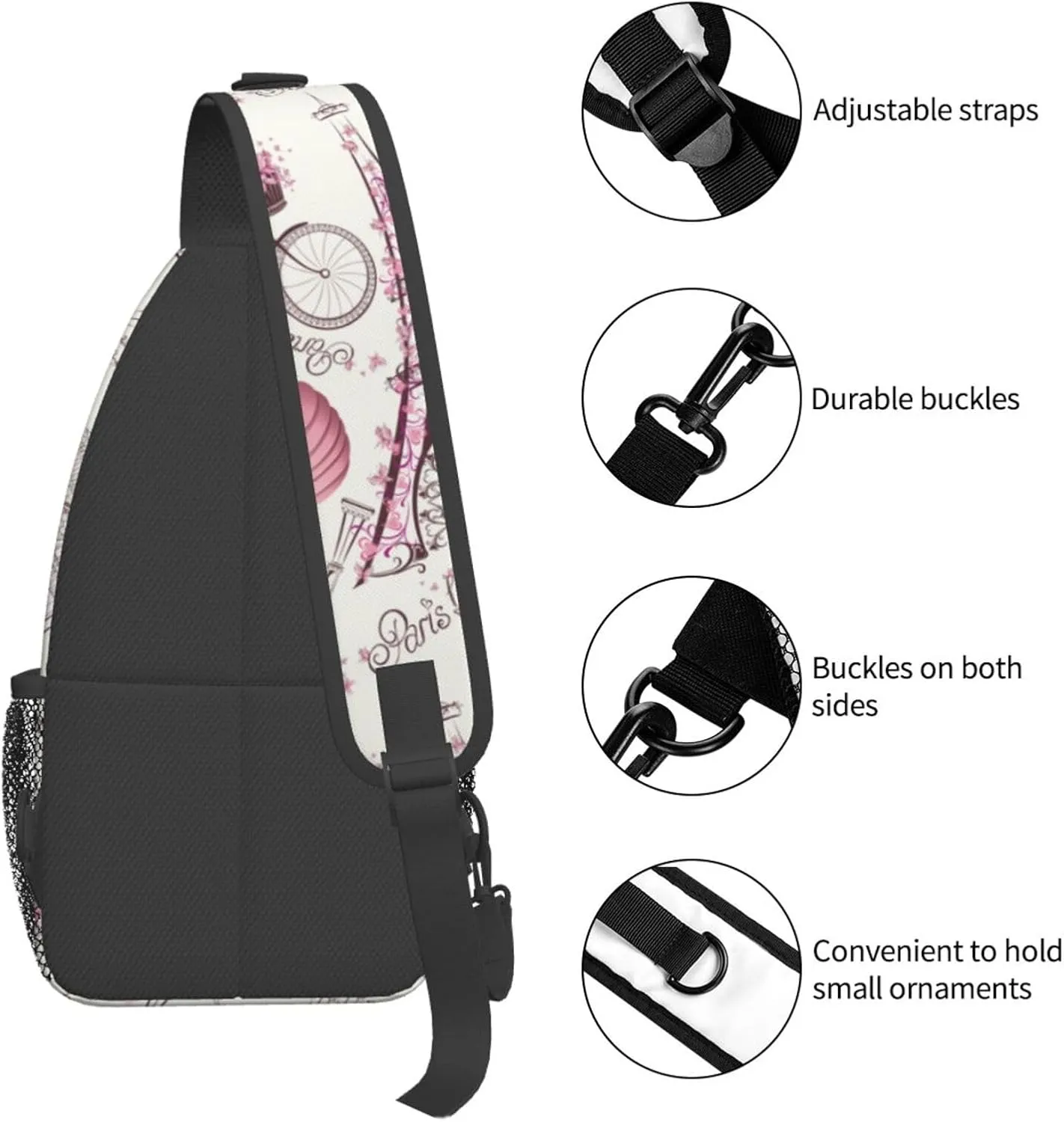 Custom Printed Sling Bag for Women Men Crossbody Shoulder Backpack Chest Bags Gym Travel Hiking Casual Daypack
