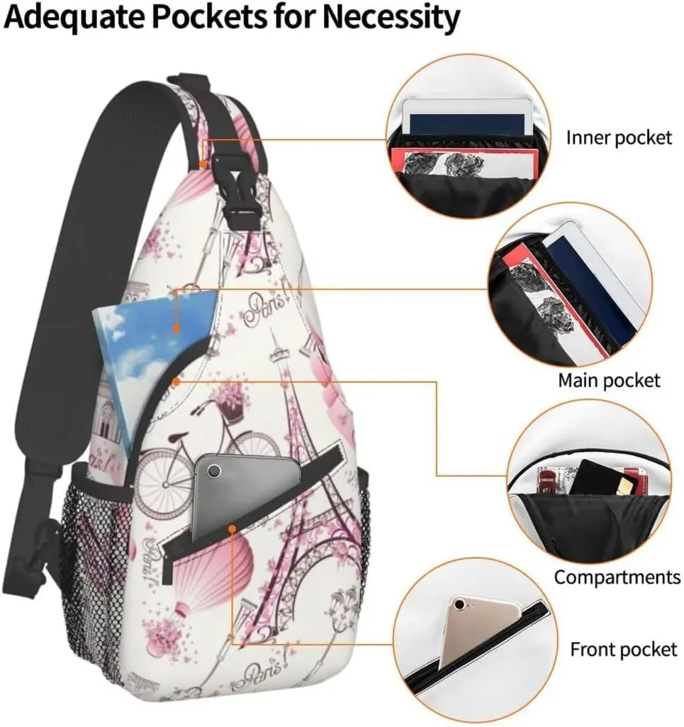 Custom Printed Sling Bag for Women Men Crossbody Shoulder Backpack Chest Bags Gym Travel Hiking Casual Daypack