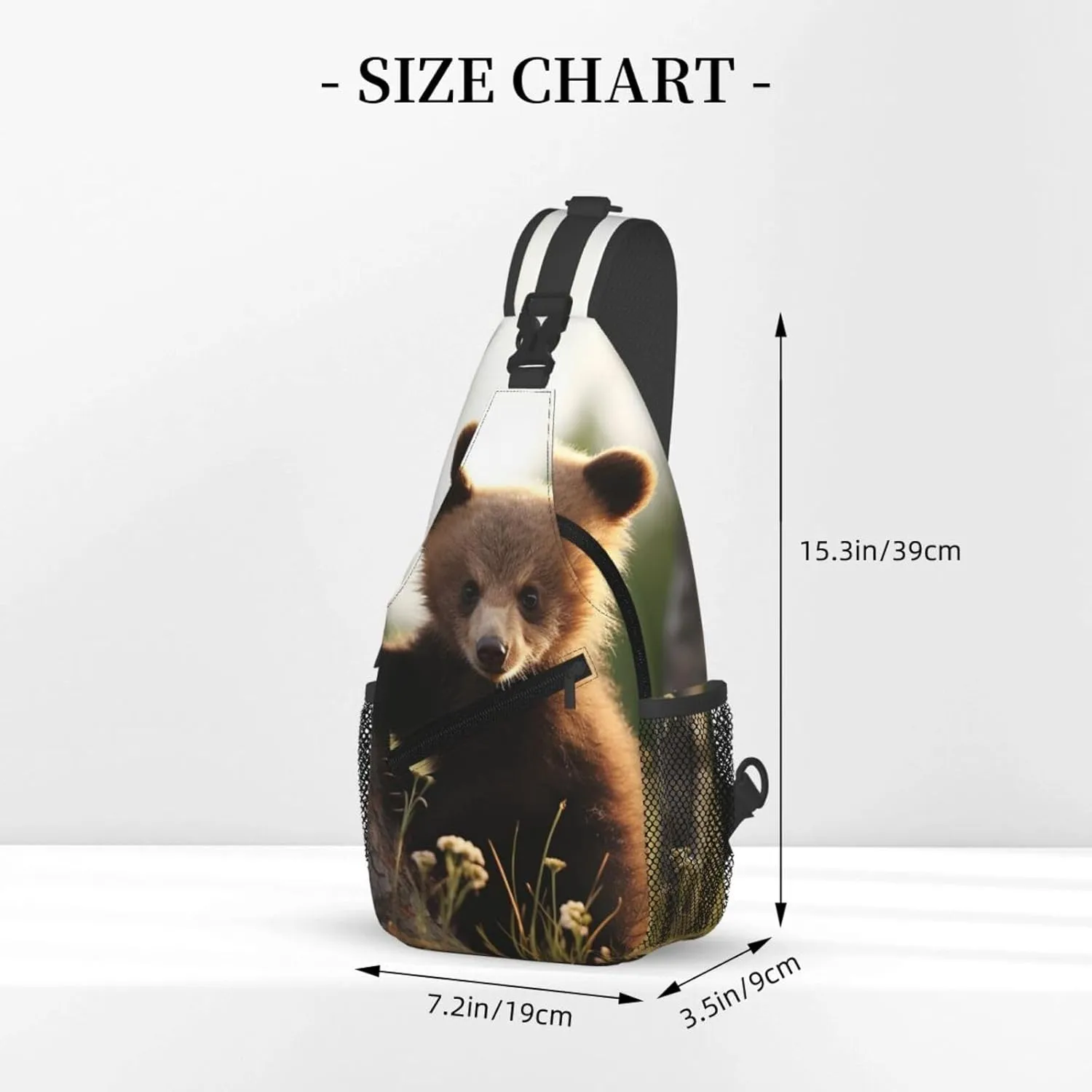 Cute Bear Sling Bag Backpack For Men Cross Chest Bag Crossbody Shoulder Bag Travel Hiking Daypack