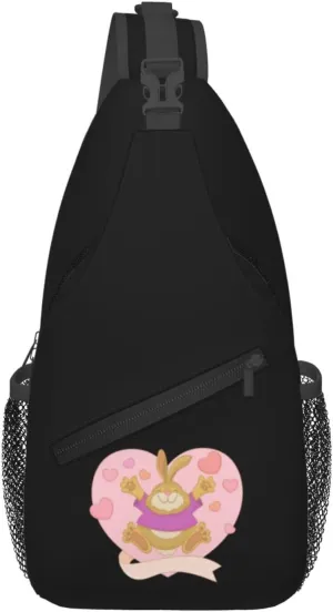 Cute Bunny Rabbit Crossbody Bags For Women Men Chest Backpack Gym Shoulder Bag Travel Outdoor Sports Casual Crossbody Bags