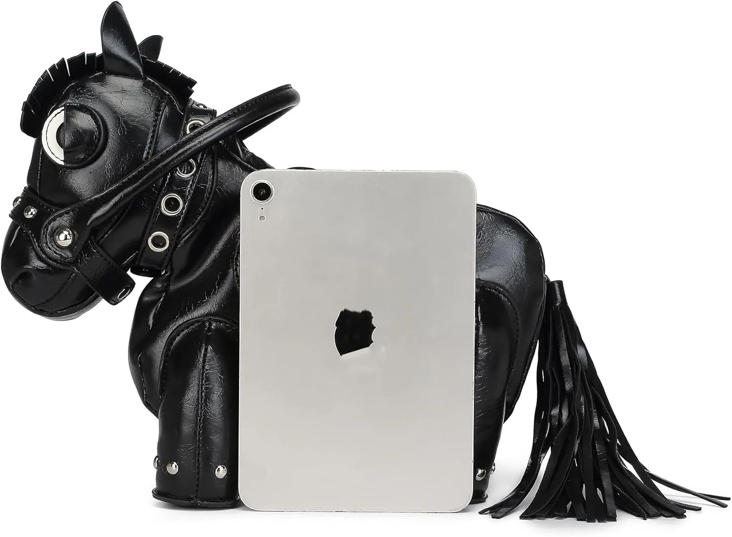 Cute Horse Shape Crossbody Bag Funny Purse Women Men Cartoon Animal Shoulder Bag Unique PVC Ladies Clutch Rivet Handbags
