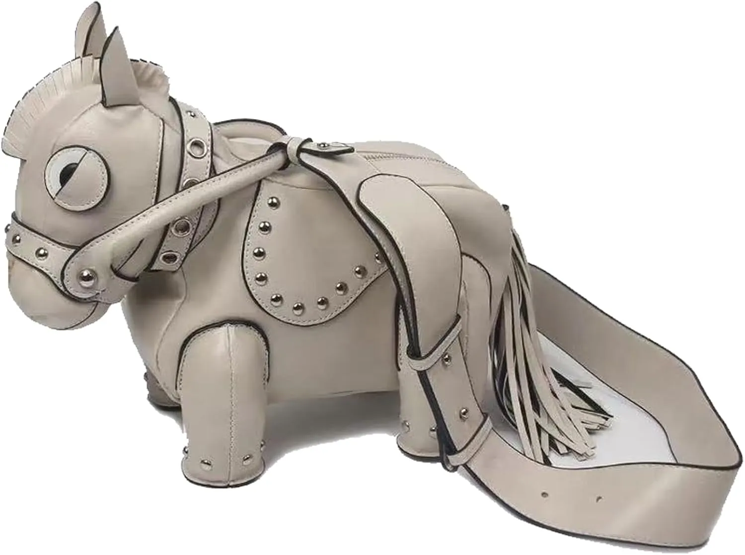 Cute Horse Shape Crossbody Bag Funny Purse Women Men Cartoon Animal Shoulder Bag Unique PVC Ladies Clutch Rivet Handbags