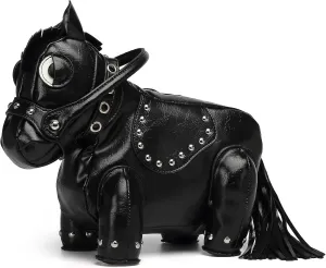 Cute Horse Shape Crossbody Bag Funny Purse Women Men Cartoon Animal Shoulder Bag Unique PVC Ladies Clutch Rivet Handbags