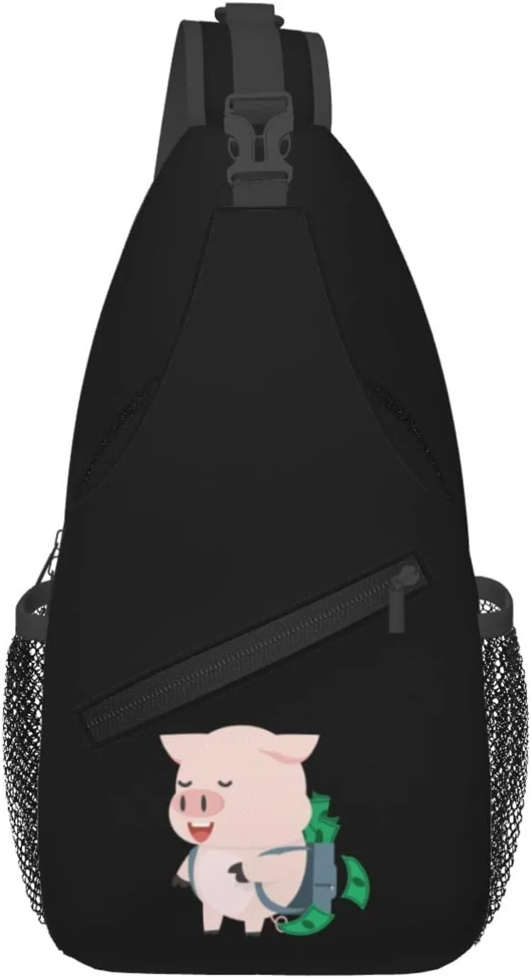 Cute Little Pig Crossbody Bags For Women Men Chest Backpack Gym Shoulder Bag Travel Outdoor Sports Casual Crossbody Bags