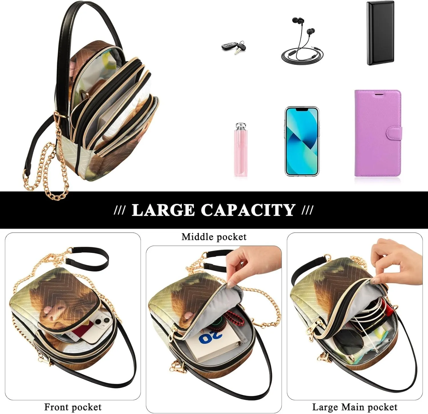 Cute Small Handbag Crossbody Bag for Women Quilted Bags Shoulder Purse Phone Wallet Chain Bag