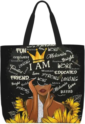 Cute Tote Bags for Women - Black African Gift Bag