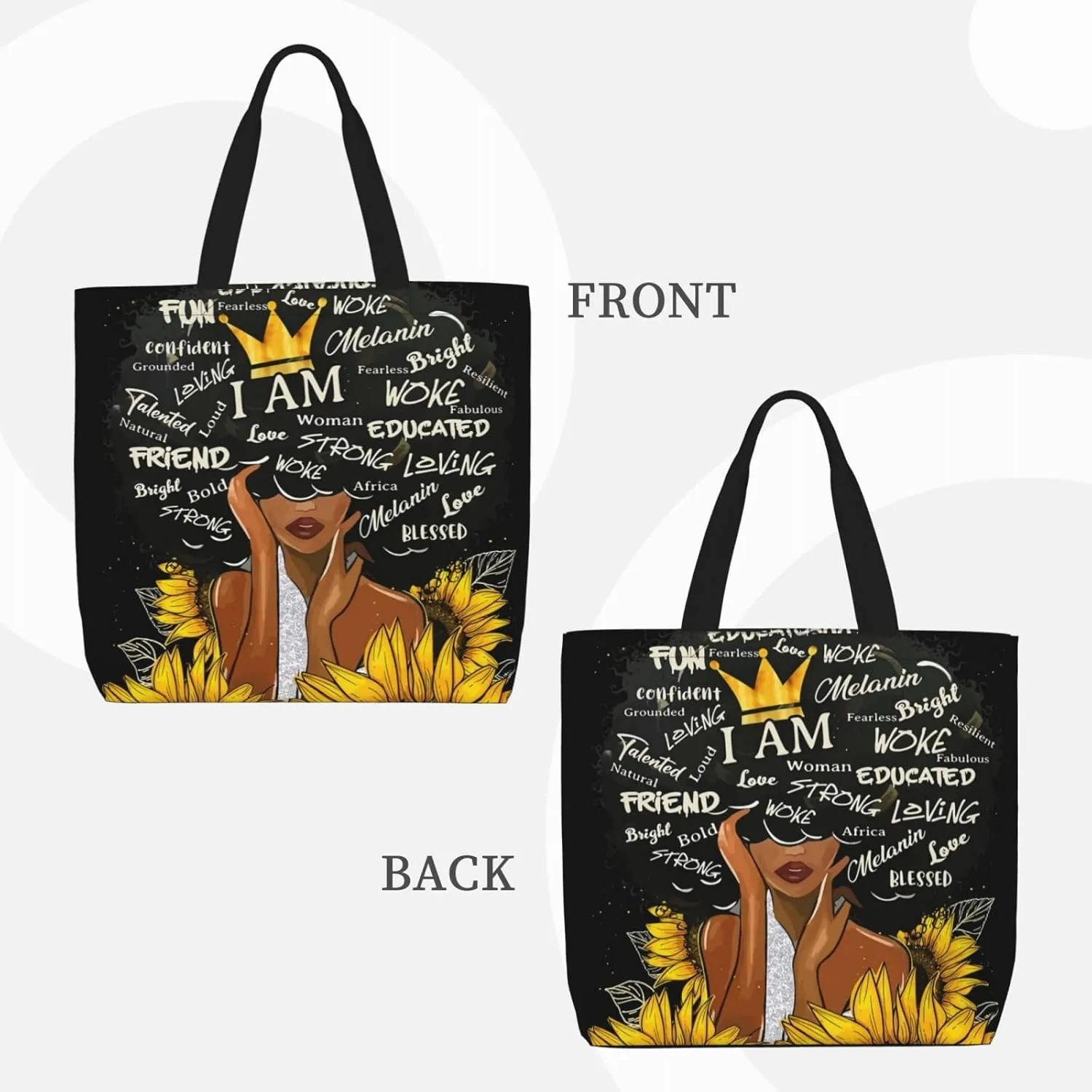 Cute Tote Bags for Women - Black African Gift Bag