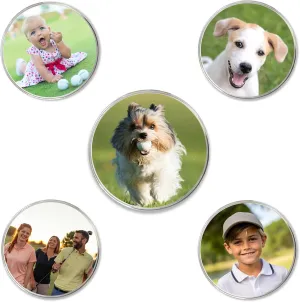 DA VINCI 5 Custom Metal Golf Ball Markers Printed in Full Color. Personalized with Your Photo, Logo, or Artwork. Great Gift for Golfers. Printed in USA