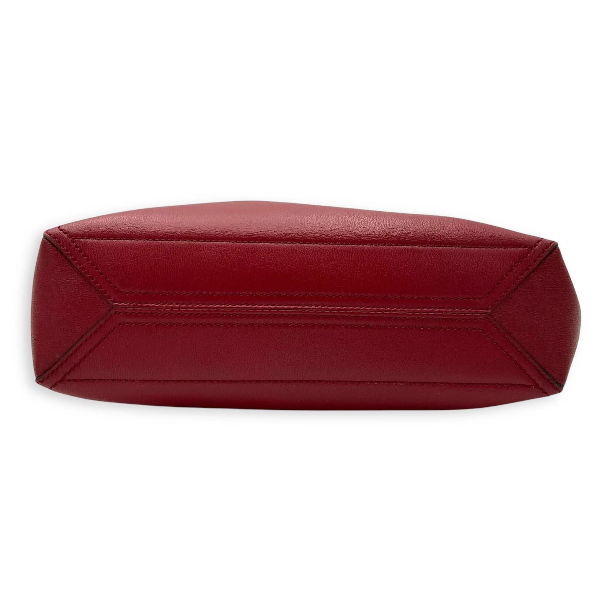 Dahlia Red Tote Bag in Calfskin, Gold hardware