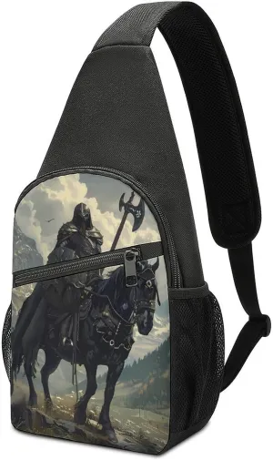Death Dealer Viking On Horse Crossbody Bags for Women Men Sling Bag Bakpack Shoulder Bag Travel Hiking Daypack