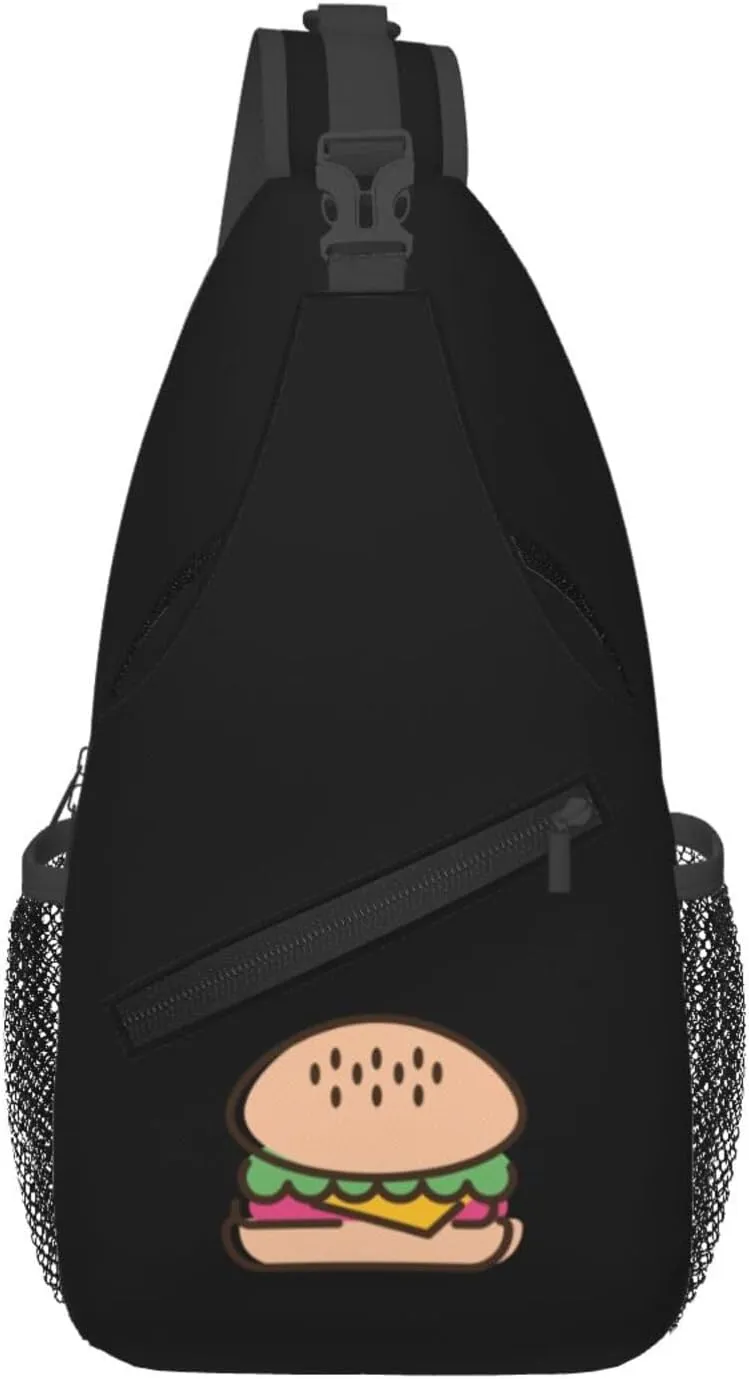 Delicious Burgers Crossbody Bags For Women Men Chest Backpack Gym Shoulder Bag Travel Outdoor Sports Casual Crossbody Bags