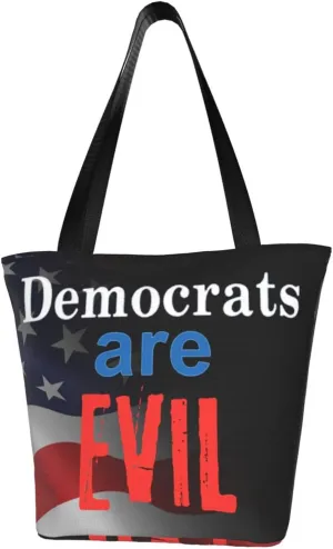 Democrats Are Evils Fashion Shoulder Bag Large Capacity For Man Or Woman
