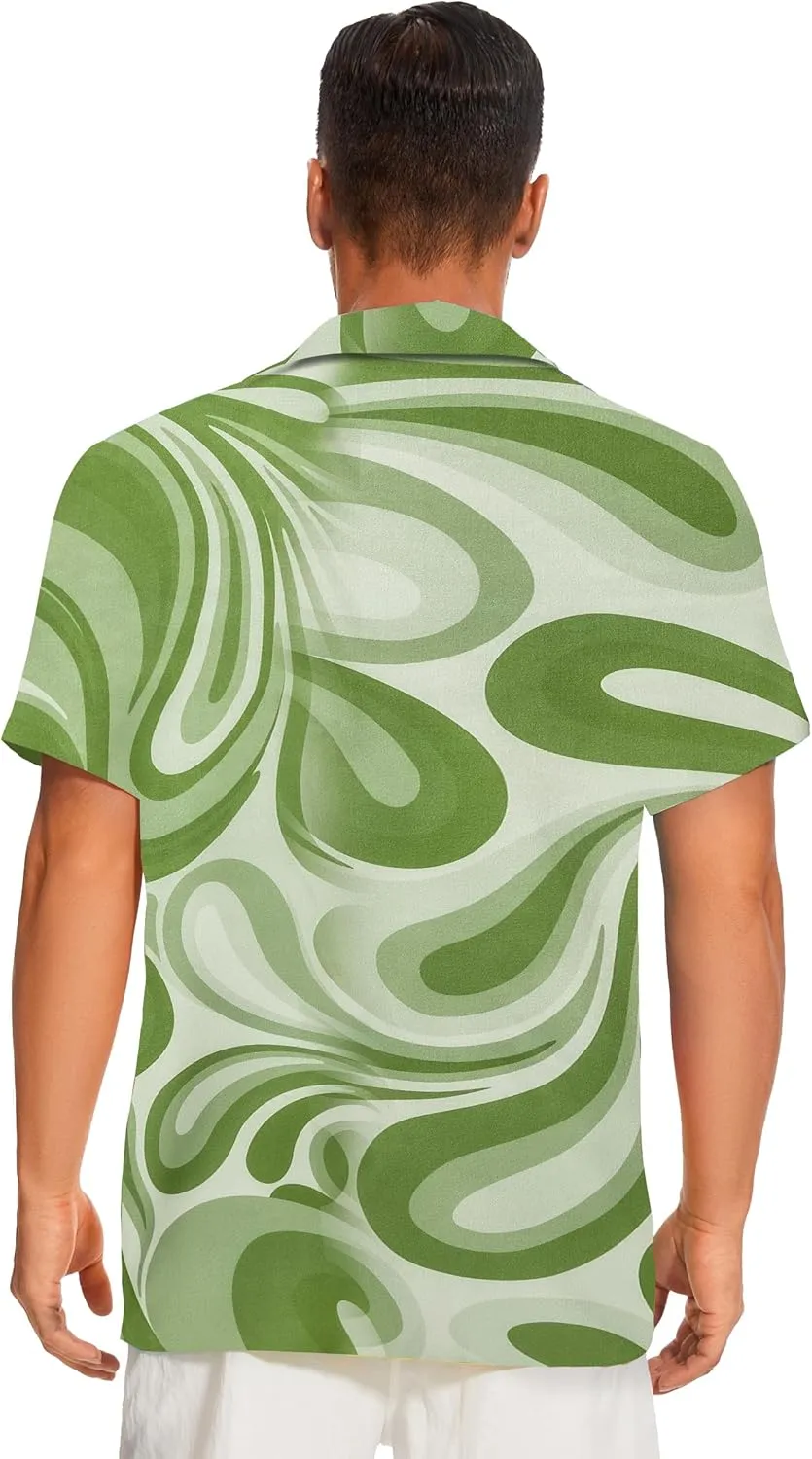 Demoking Vintage Shirts for Men Tie Dye Hippie Funny Hawaiian Shirt Button Down Shirts