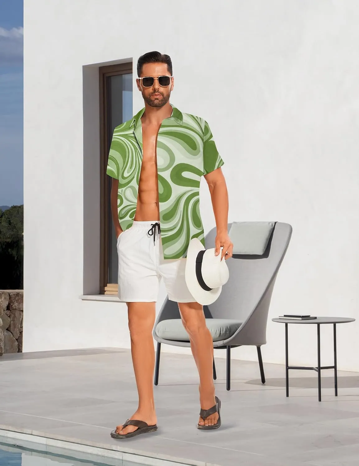 Demoking Vintage Shirts for Men Tie Dye Hippie Funny Hawaiian Shirt Button Down Shirts