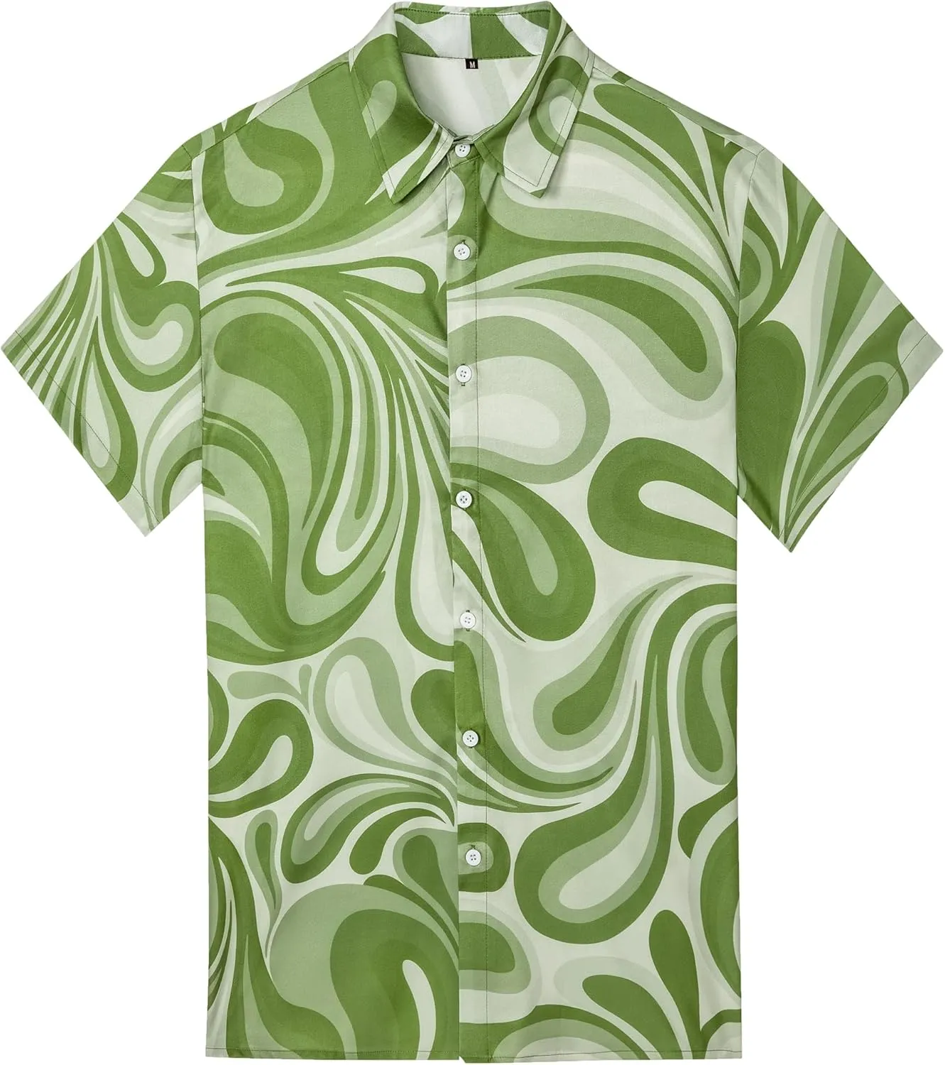 Demoking Vintage Shirts for Men Tie Dye Hippie Funny Hawaiian Shirt Button Down Shirts