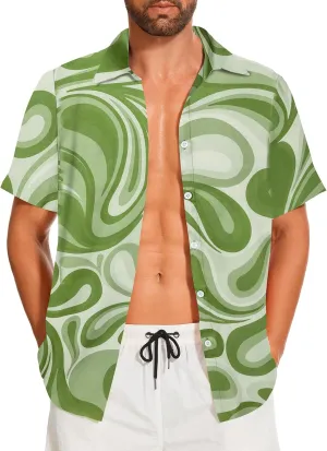 Demoking Vintage Shirts for Men Tie Dye Hippie Funny Hawaiian Shirt Button Down Shirts