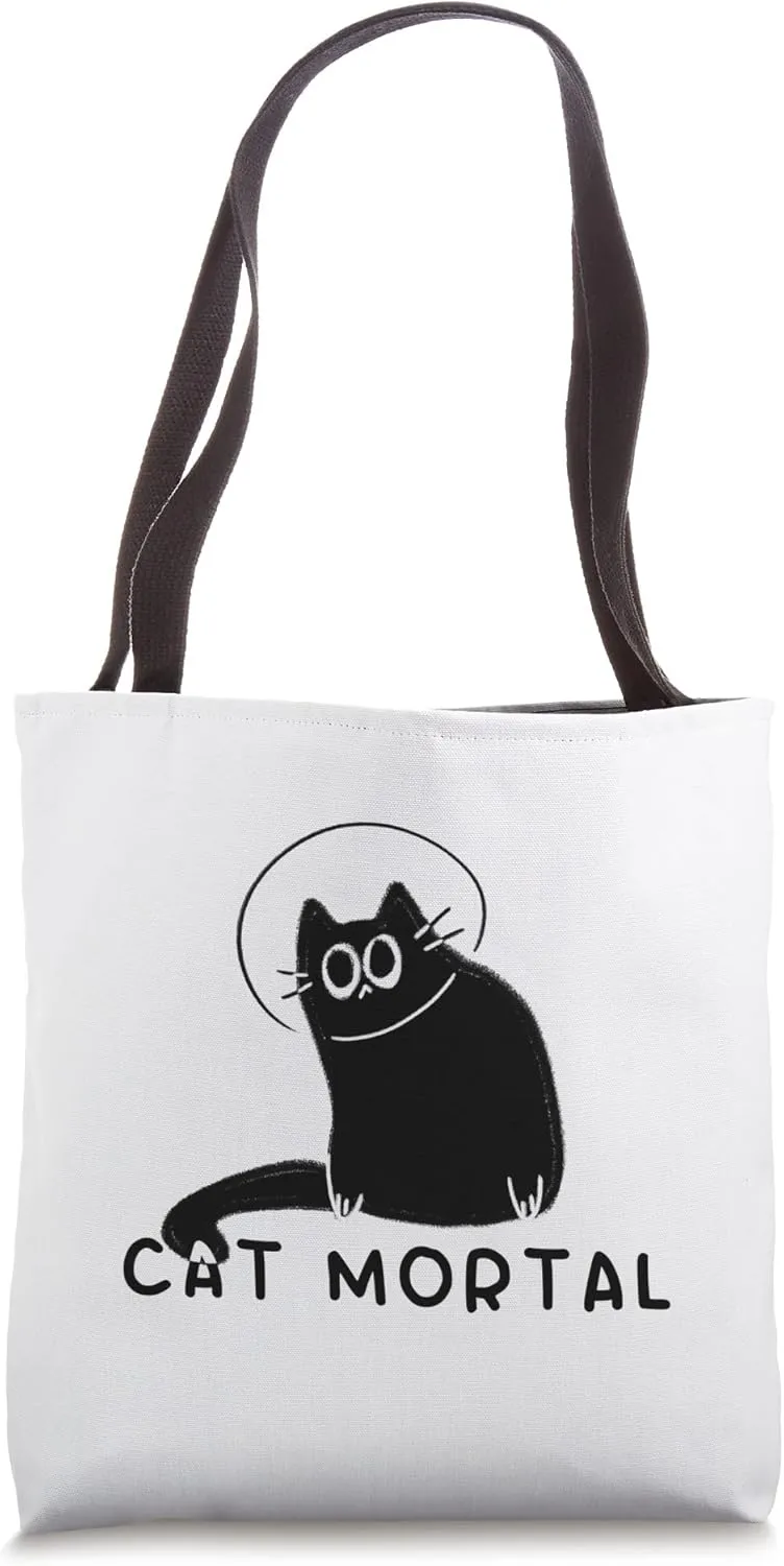 Derpy Kitty Black Cat Mortal Tote Bag