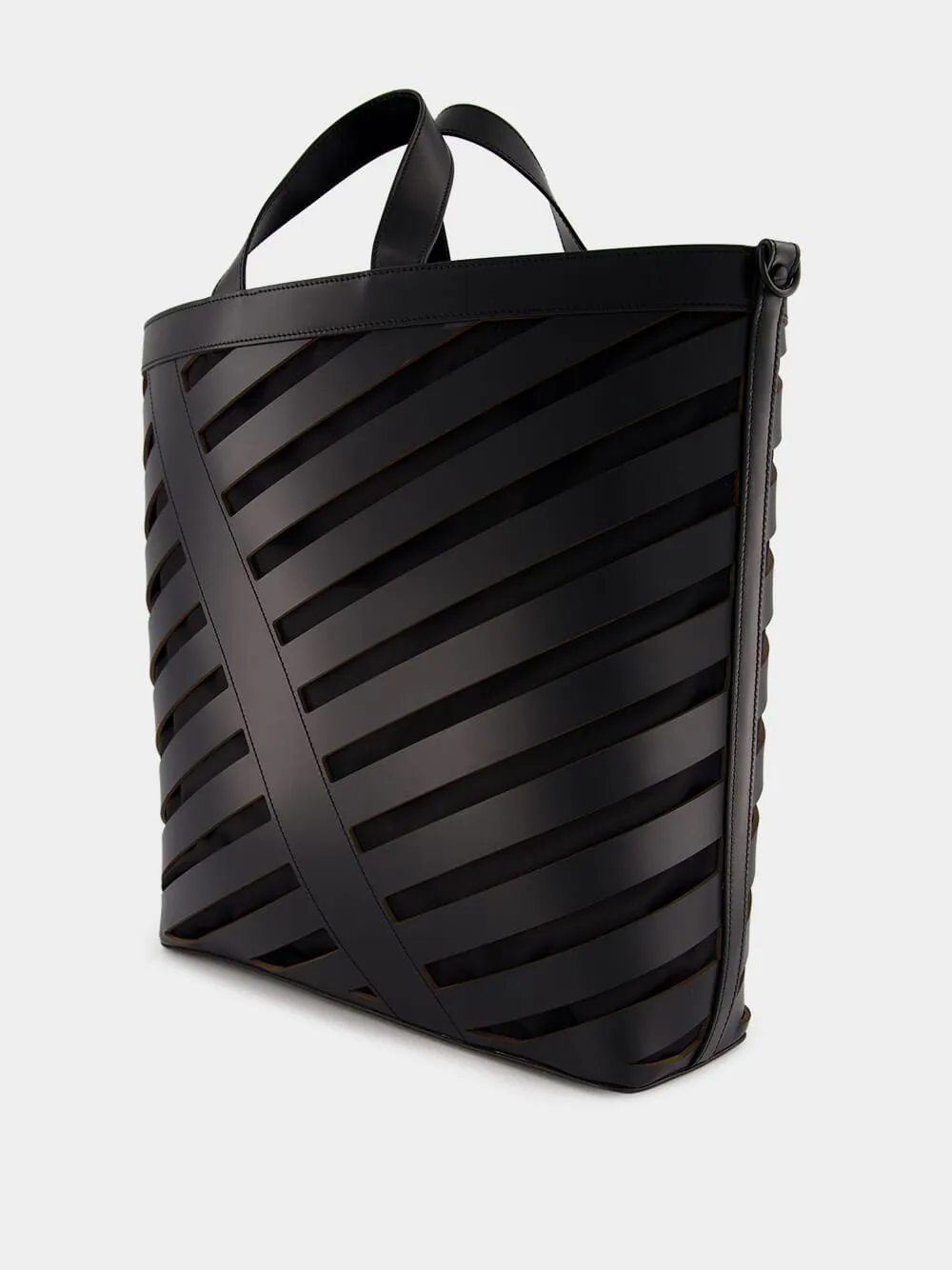 Diag Cut-Out Leather Tote Bag