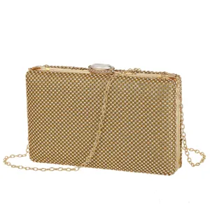 Diamante clutch bag gold