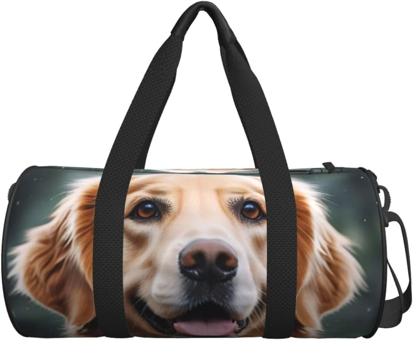 dog golden retriever Printed Travel Bag,Round Personal Item Storage bag,Foldie Duffel Bag for Traveling Vacation,Fitness,Sports