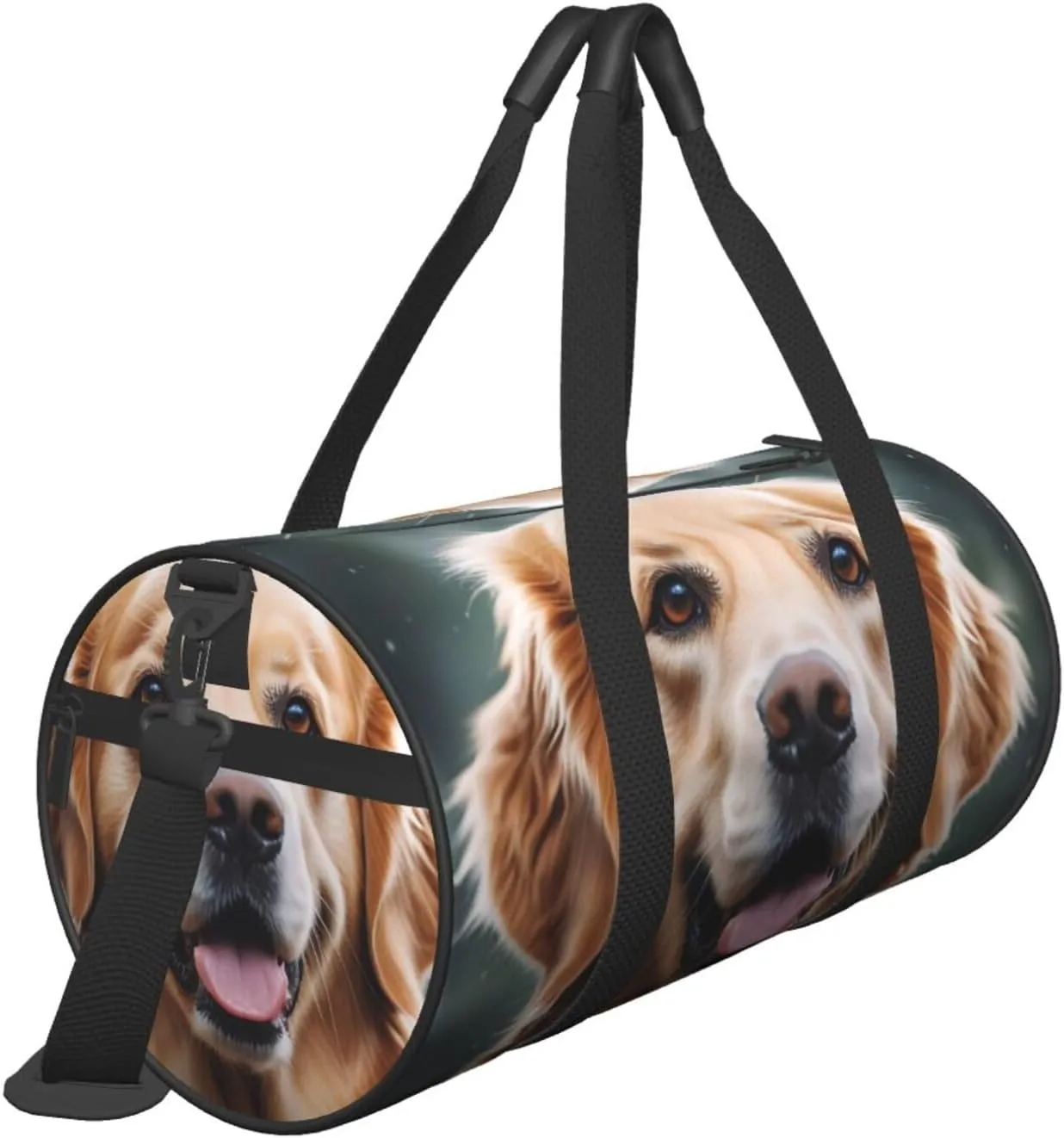 dog golden retriever Printed Travel Bag,Round Personal Item Storage bag,Foldie Duffel Bag for Traveling Vacation,Fitness,Sports