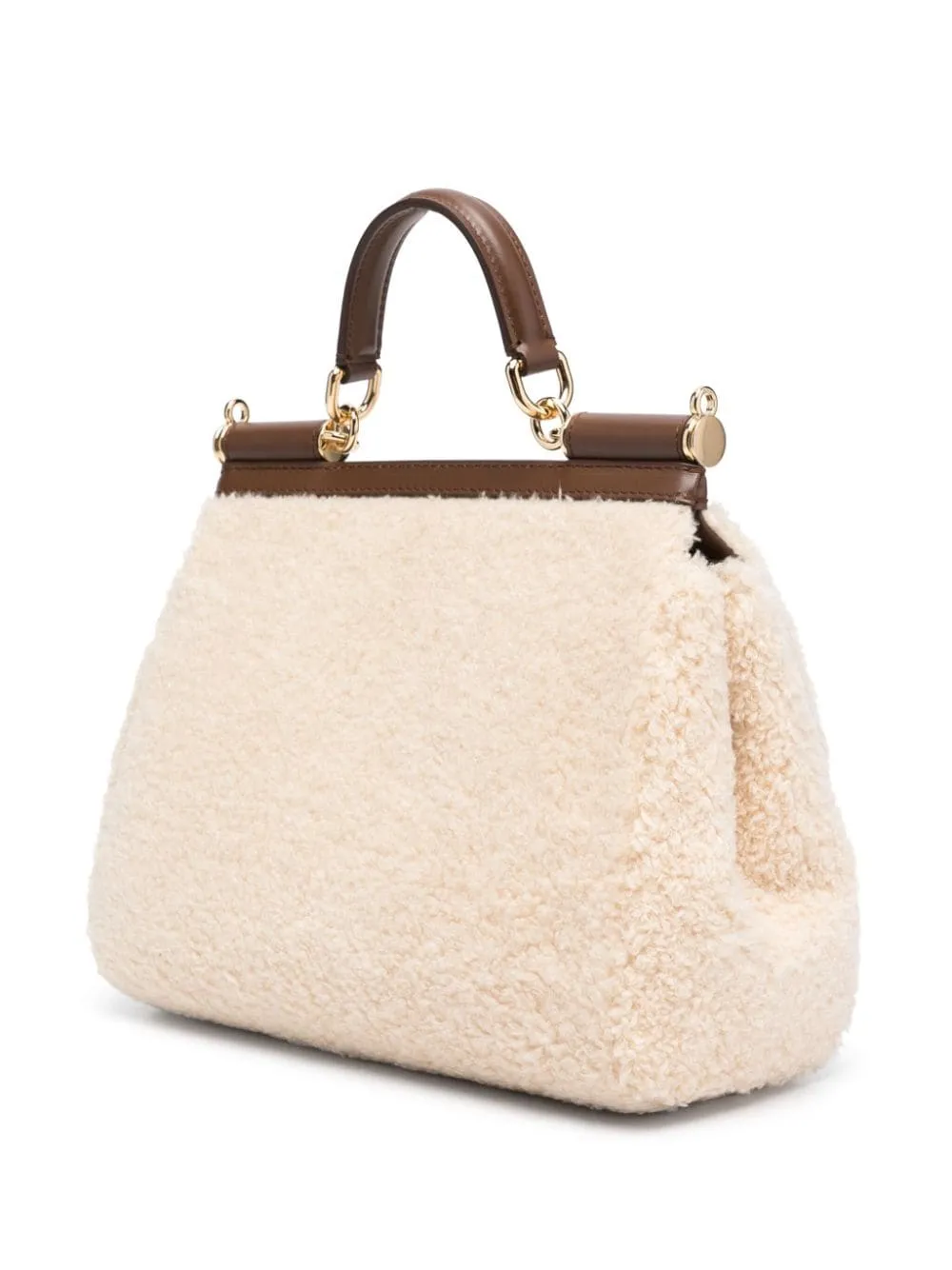 Dolce & Gabbana Sicily Shearling Large Tote Bag