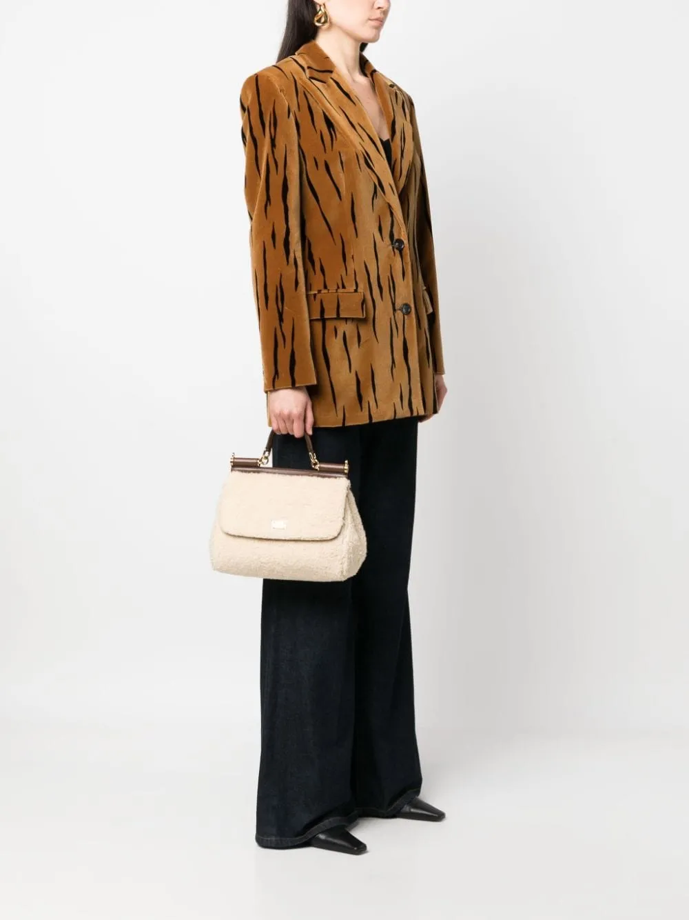 Dolce & Gabbana Sicily Shearling Large Tote Bag
